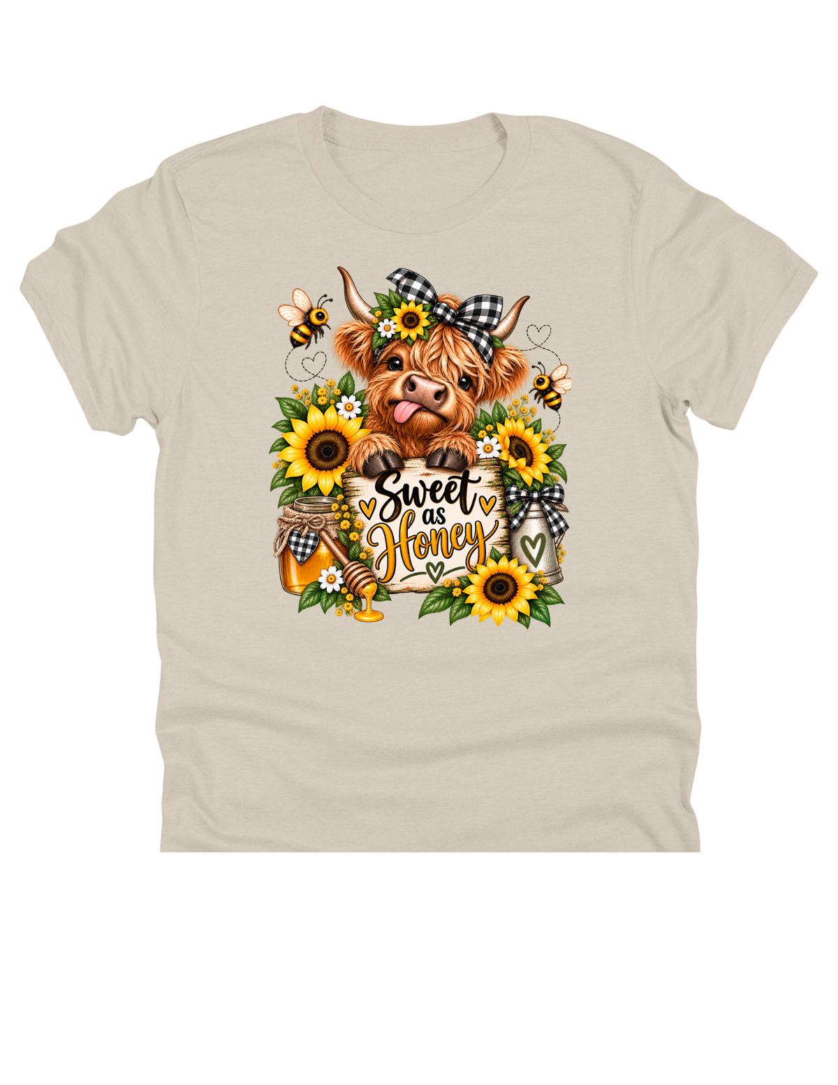 Sweet as Honey Highland Cow DTF Transfer & Apparel