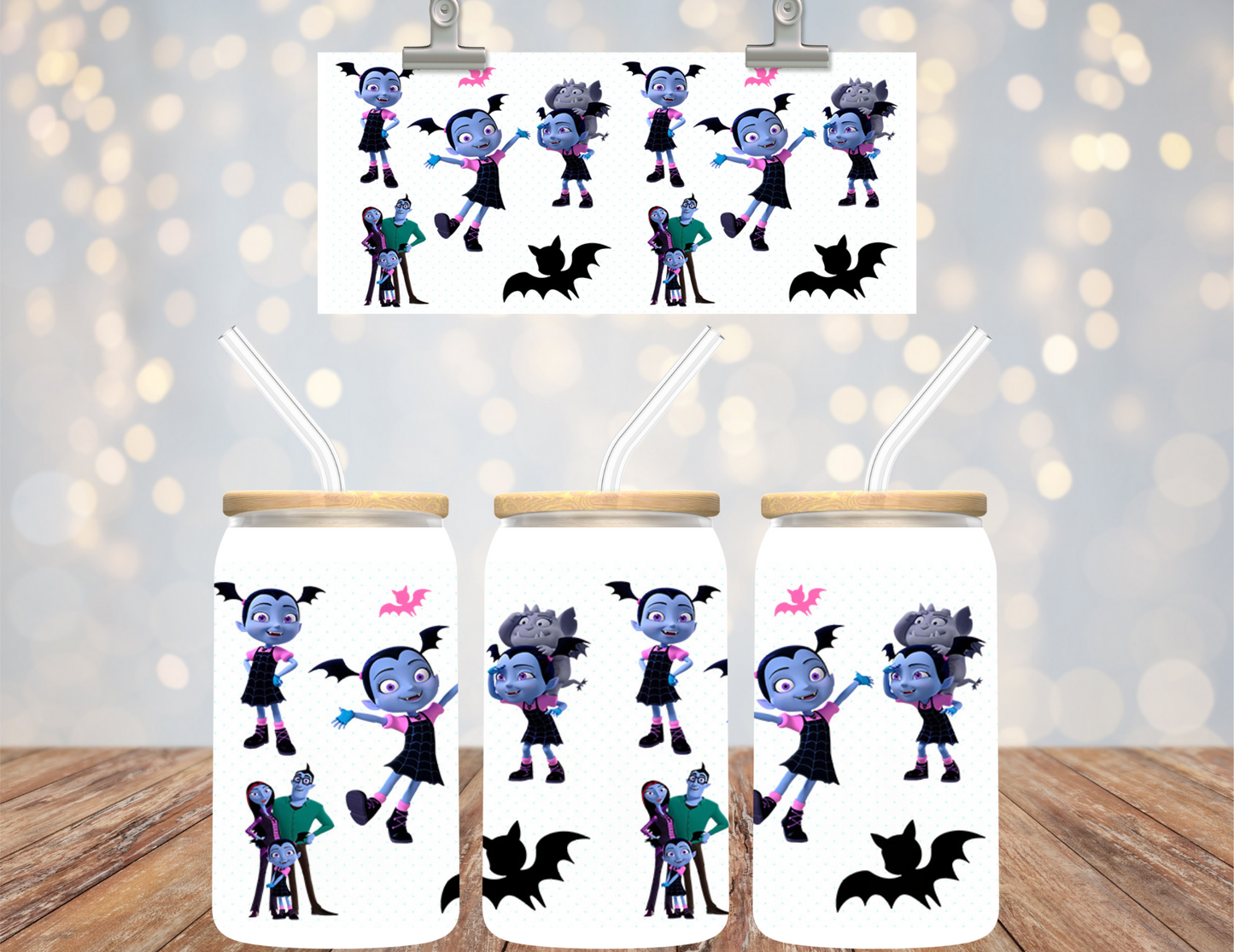 UVDTF 16 oz Cup Wrap Vampire Girl Bat 6150