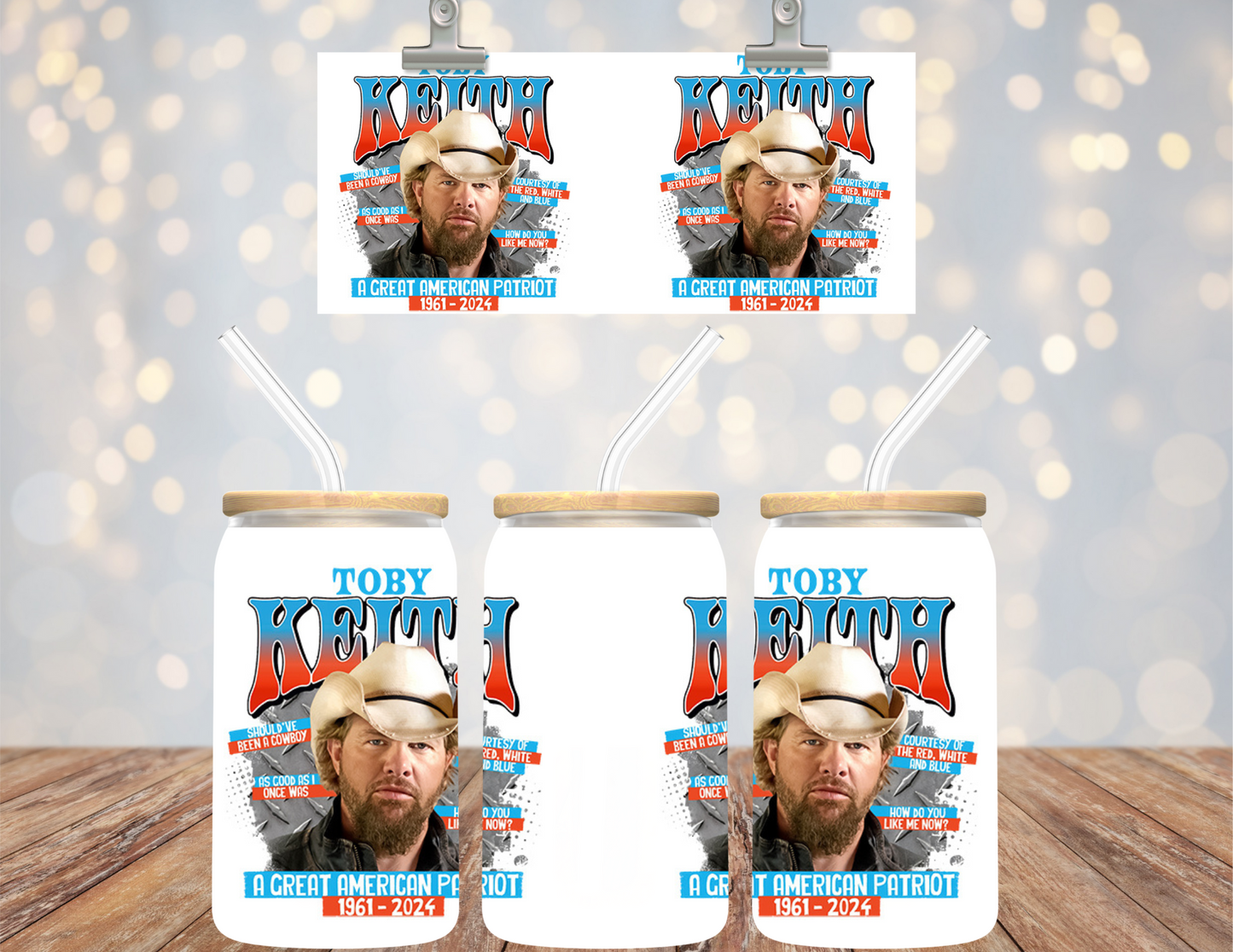 UVDTF 16 oz Cup Wrap A Great American Patriot 6161