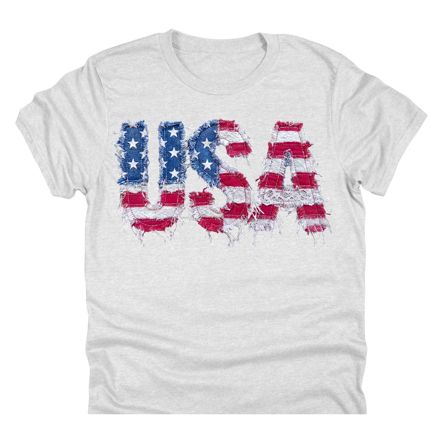 USA Raggy Flag Letters | 11" Ready to Press DTF Transfer|133