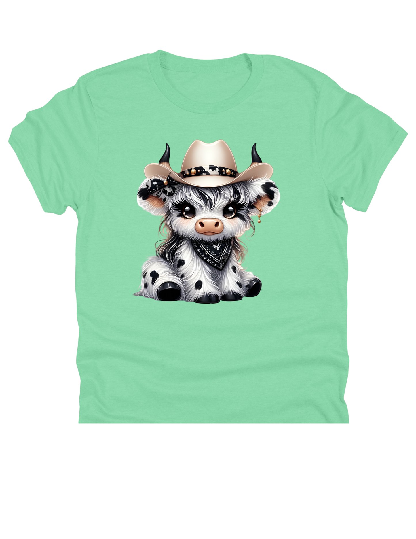 11" DTF Ready to Press - Cowgirl Highland Cow Cowboy Hat | 0040