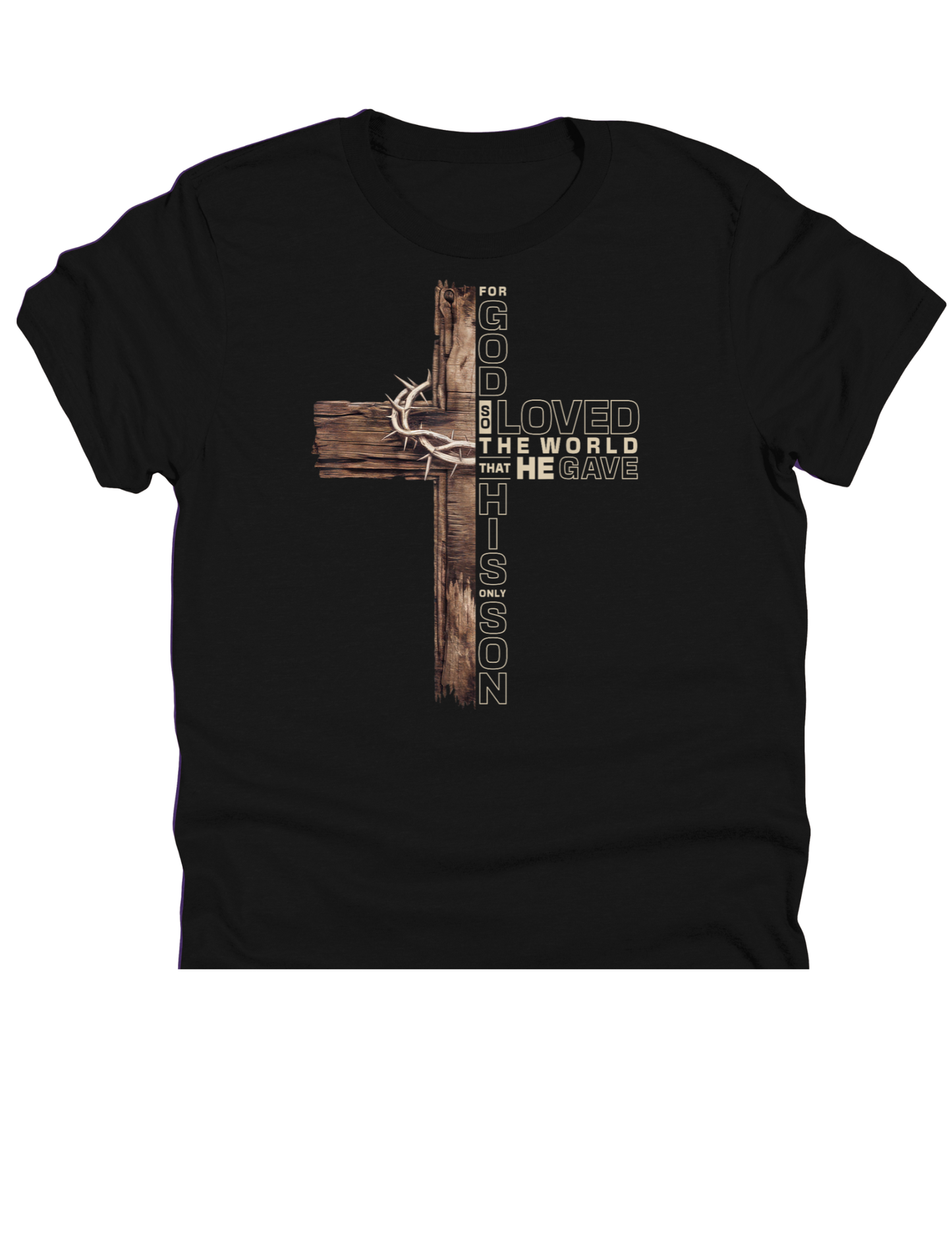 11" DTF Ready to Press - For God So Loved the World Cross | 0058