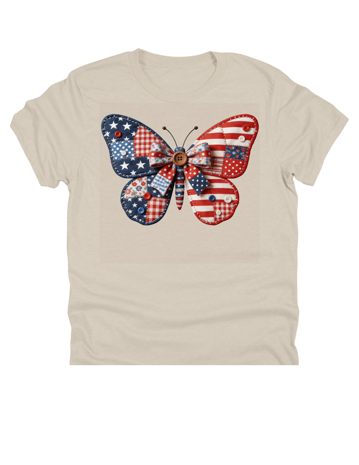 11" DTF Ready to Press - Patriotic Patchwork Butterfly | 202