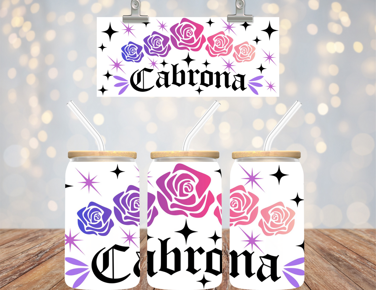 UV DTF 16 oz Cup Wrap Cabrona 510