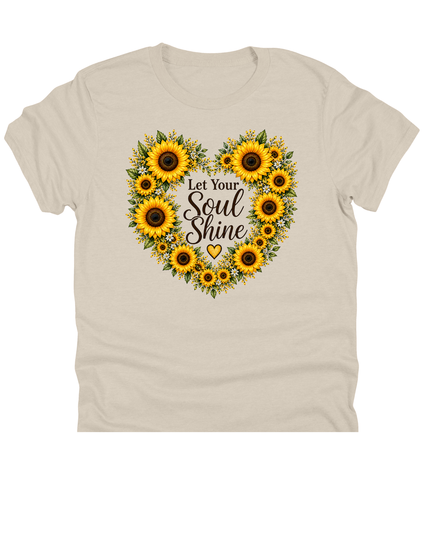 11" DTF Ready to Press - Let Your Soul Shine Sunflower Heart