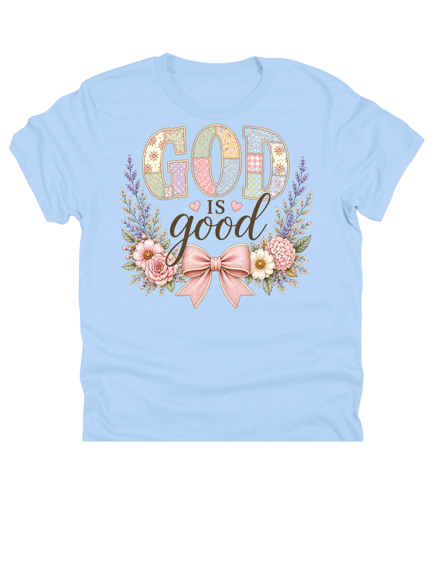 11" DTF Ready to Press - God Is Good Patchwork Floral