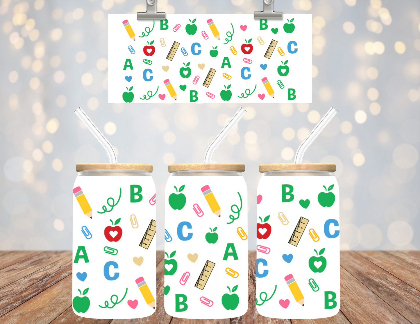 Uv Dtf Cup Wrap Letters School Supplies 637