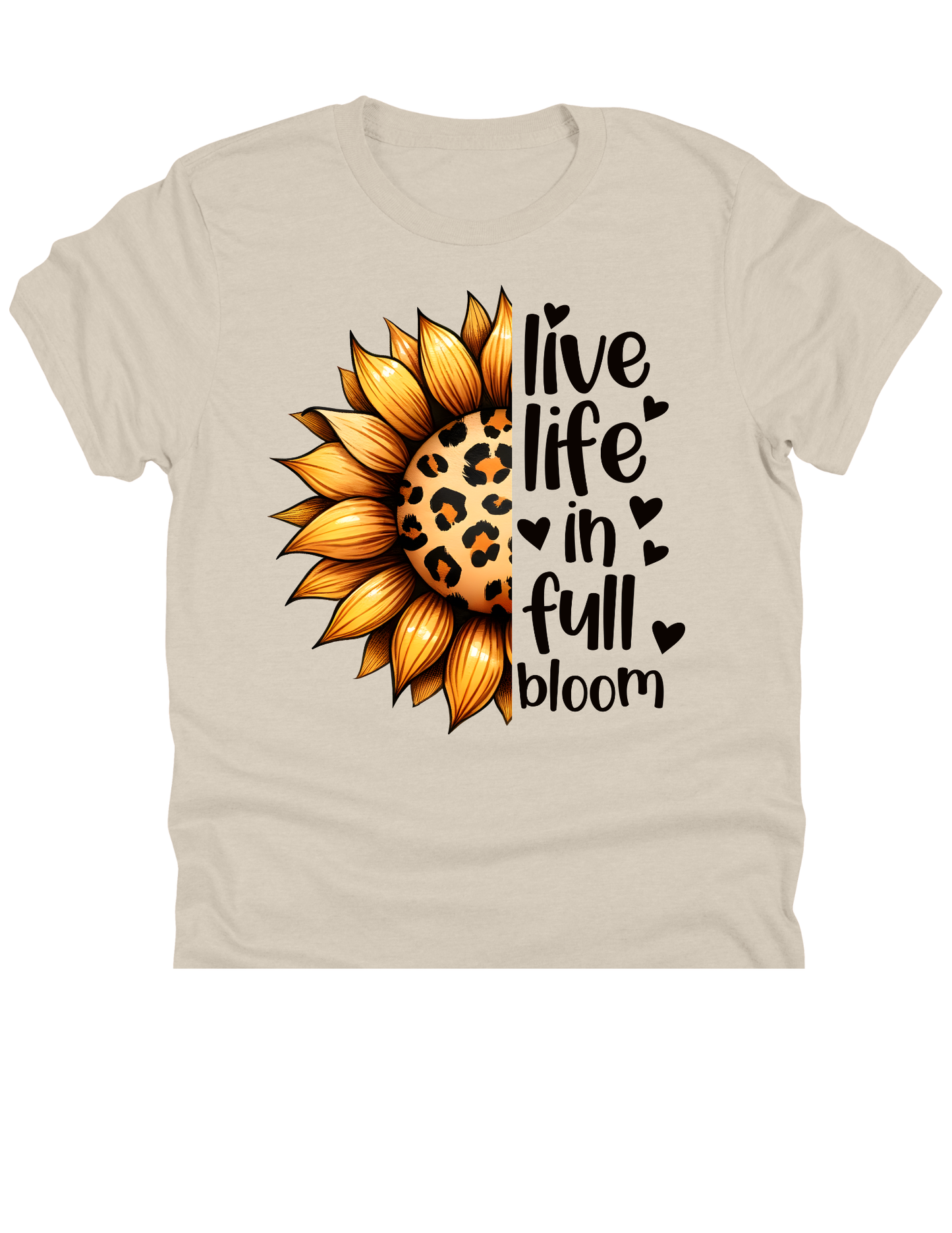 11" DTF Ready to Press - Live Life in Full Bloom Leopard Sunflower