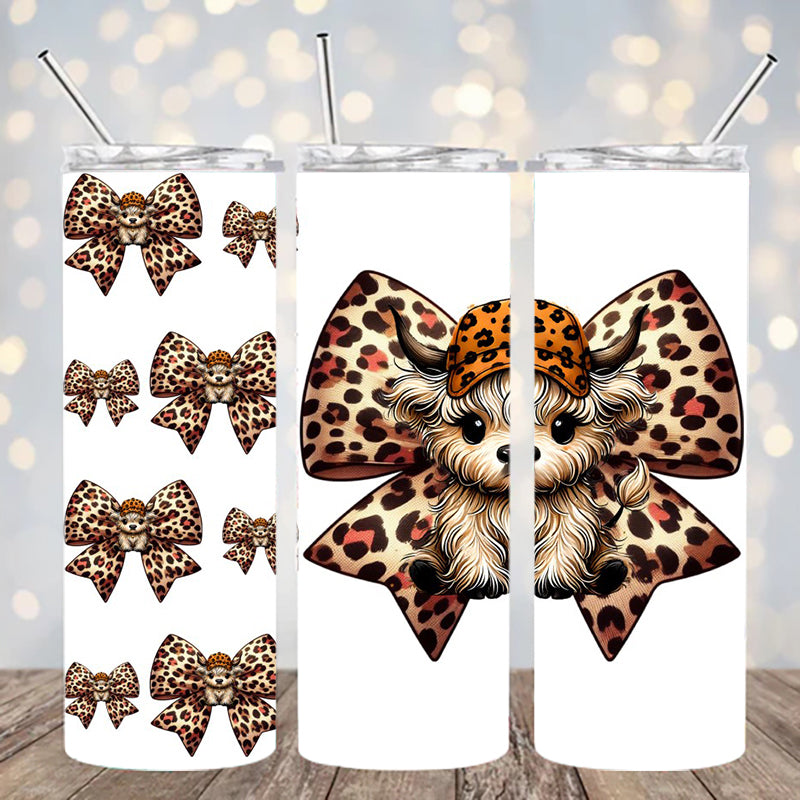 UVDTF 20 oz Cute Highland Cow Bows 2307