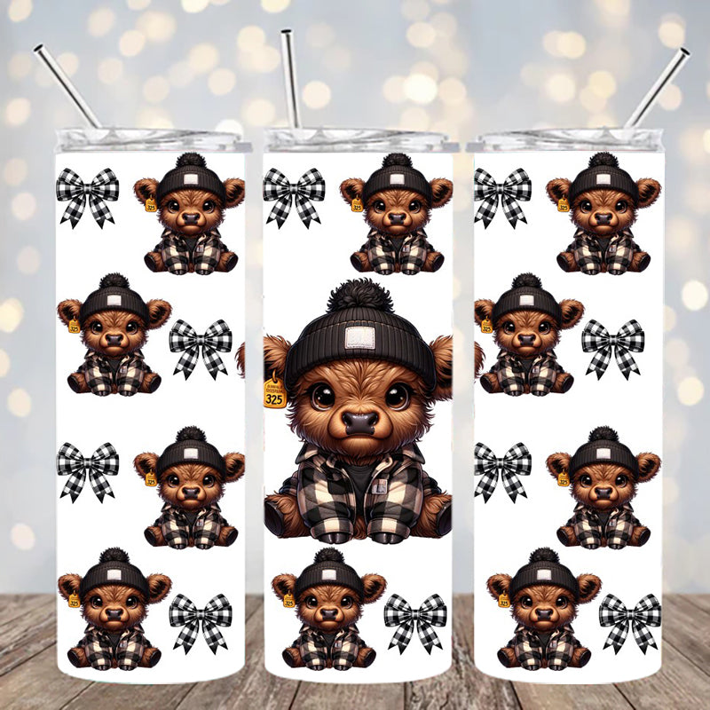 UVDTF 20 oz Highland Cow bows 2297