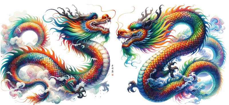 16 oz Uv Dtf Cup Wrap Dragons 878