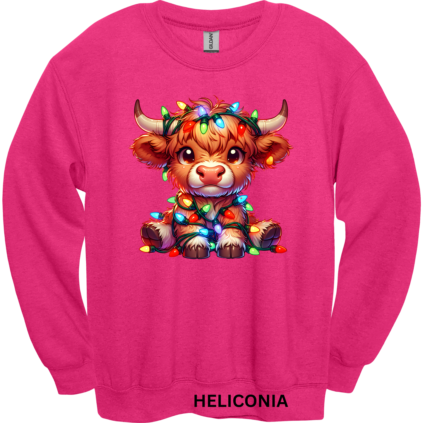 Crewneck Sweatshirt Christmas Highland Cow 1200