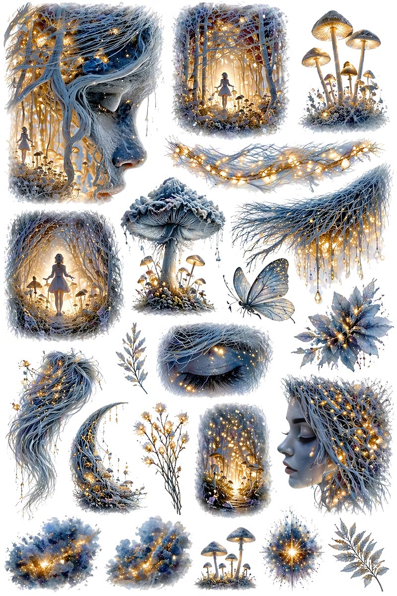 UVDTF 9.5 x 14 Element Sheet Enchanted Forest Lights 936
