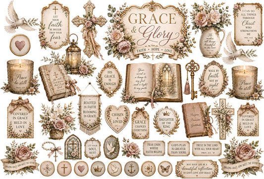Grace & Glory Faith Collection | UVDTF 9.5 x14 Element Sheets 819