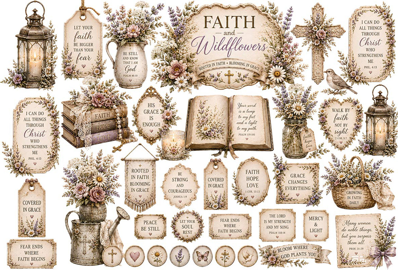 Grace & Glory Faith Collection | UVDTF 9.5 x14 Element Sheets