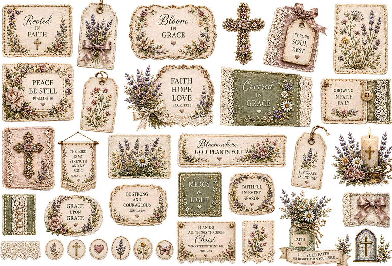 Grace & Glory Faith Collection | UVDTF 9.5 x14 Element Sheets