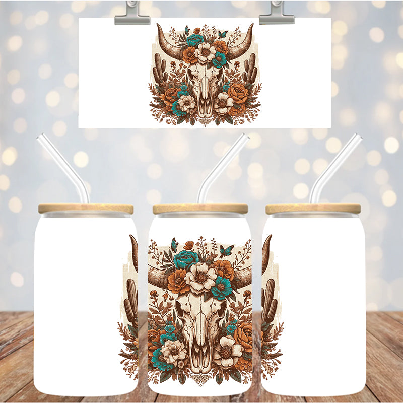 4" Decal Uvdtf Wrap Western Skull D114