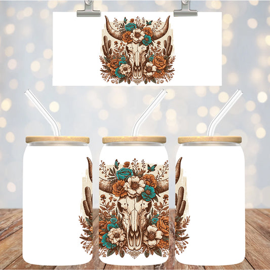 4" Decal Uvdtf Wrap Western Skull D114