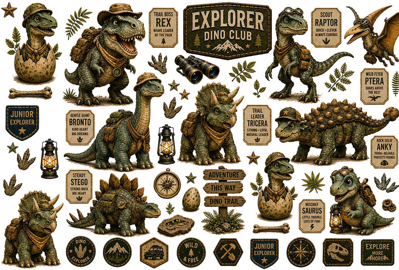 Little Explorer Collection | UVDTF 9.5 x14 Element Sheets