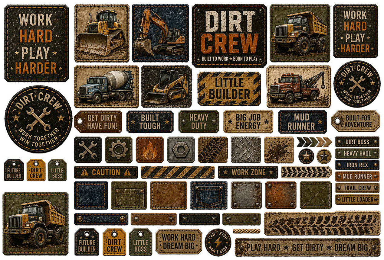 Dirt Crew Collection | UVDTF 9.5 x14 Element Sheets