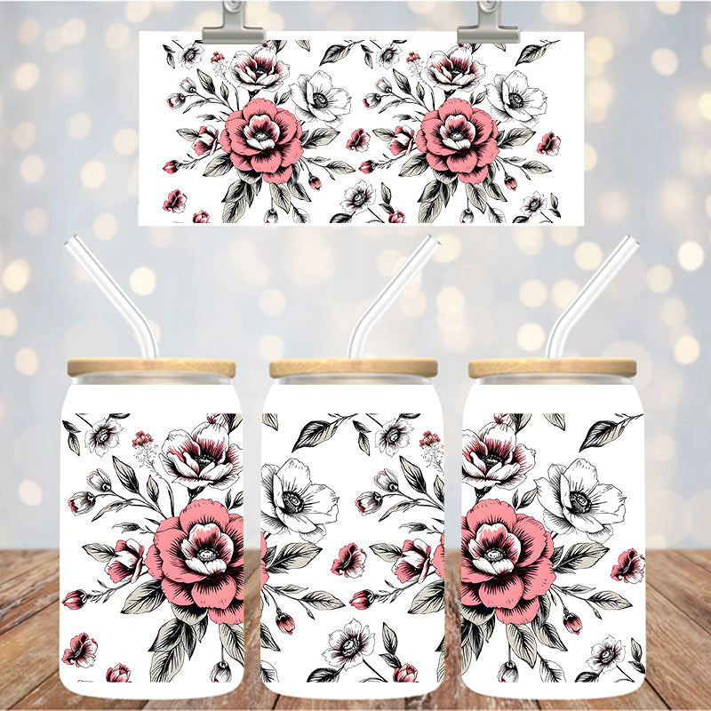 16 oz Uv Dtf Cup Wrap Floral 1330