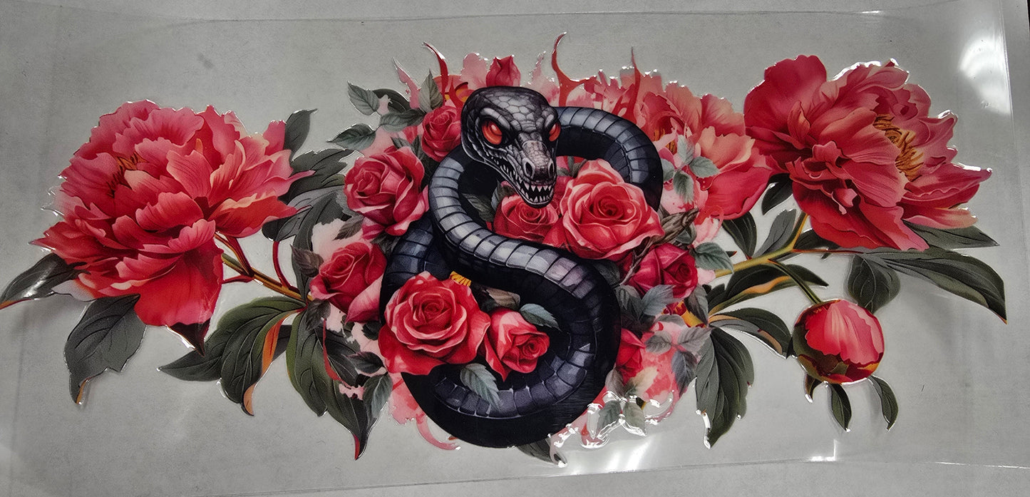 Uv Dtf 16oz Cup Wrap Snake Floral 281