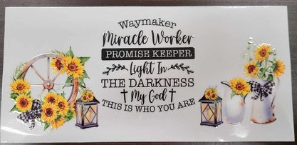 Uv Dtf 16 oz Cup Wrap Waymaker Miracle Worker Promise Keeper 245