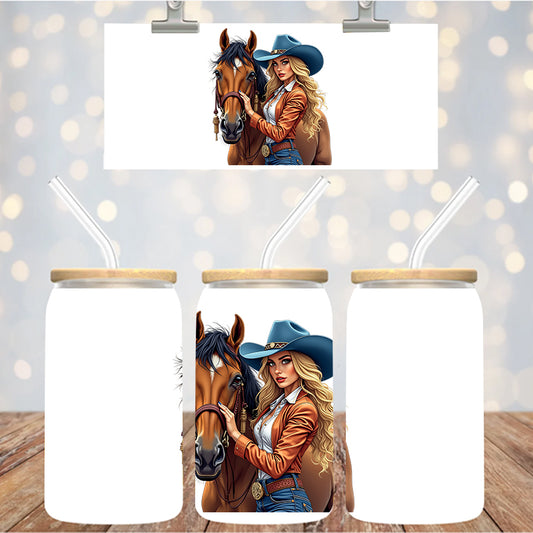 4" Decal Uvdtf Wrap Western Horse D102