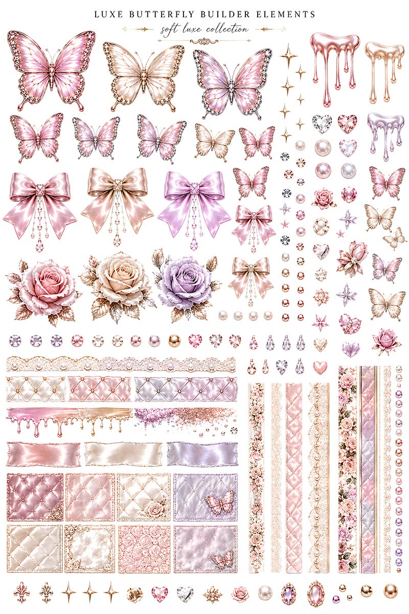 Luxe Butterfly Collection | UVDTF 9.5 x14 Element Sheets