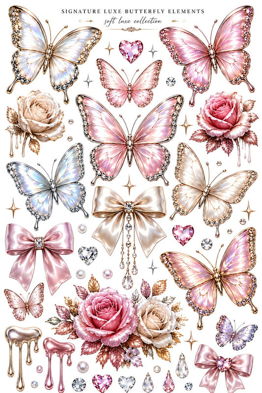 Luxe Butterfly Collection | UVDTF 9.5 x14 Element Sheets 809