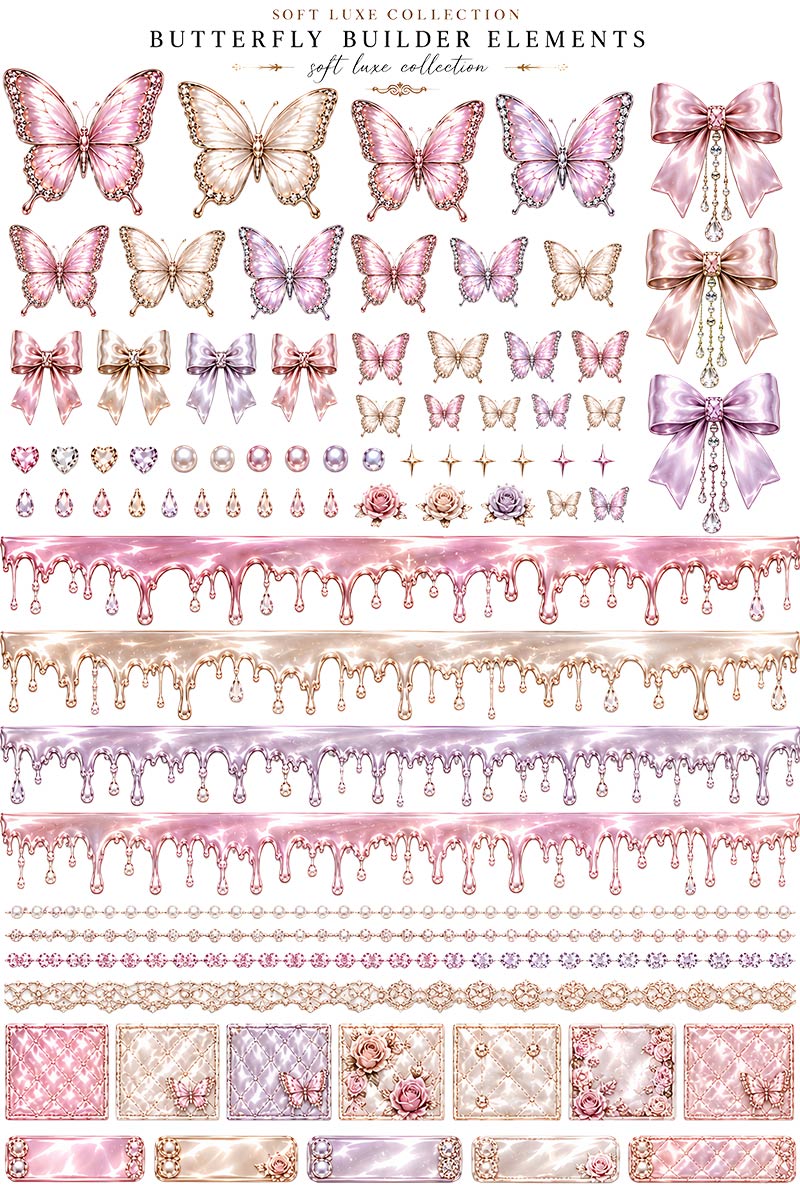 Luxe Butterfly Collection | UVDTF 9.5 x14 Element Sheets