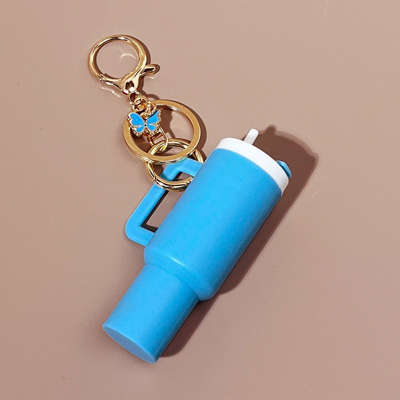 Mini Tumbler Keychains With Butterfly Charm