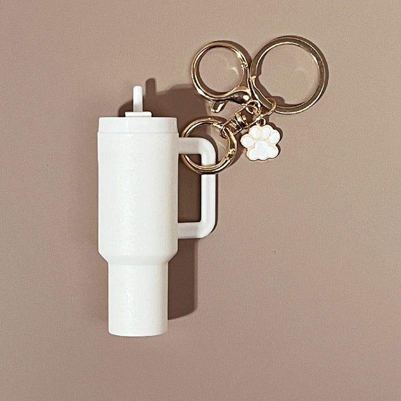 Mini Tumbler Keychains With Dog Paw Charm