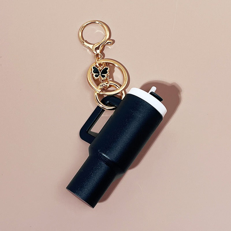 Mini Tumbler Keychains With Butterfly Charm
