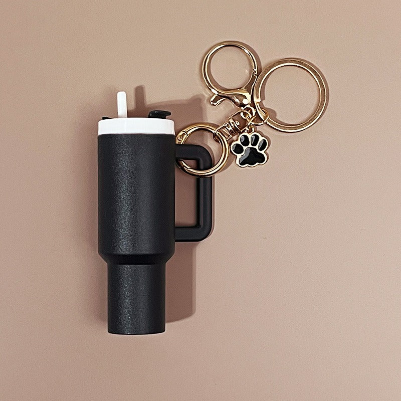 Mini Tumbler Keychains With Dog Paw Charm