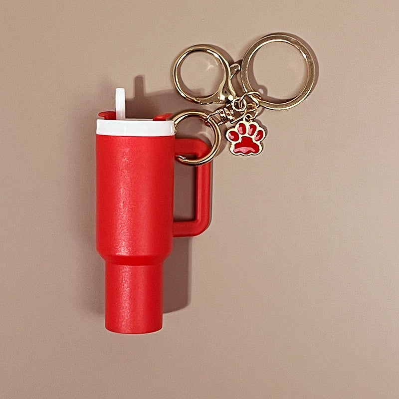Mini Tumbler Keychains With Dog Paw Charm
