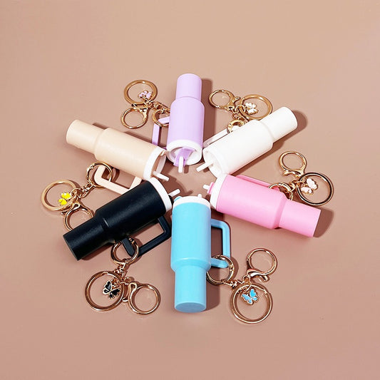 Mini Tumbler Keychains With Butterfly Charm