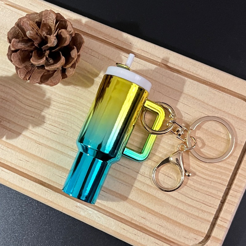 Mini Tumbler Metallic Keychains