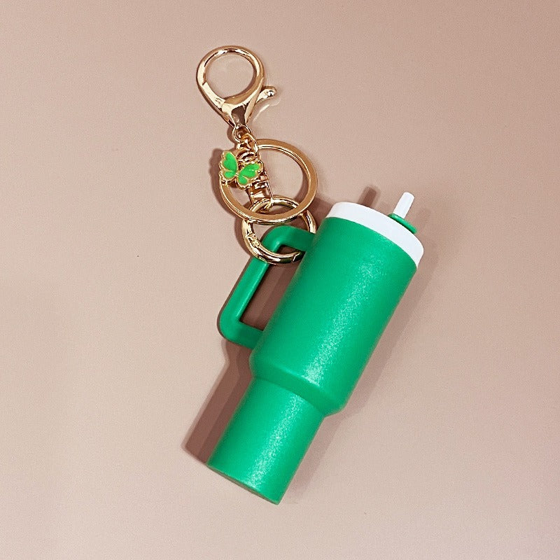 Mini Tumbler Keychains With Butterfly Charm