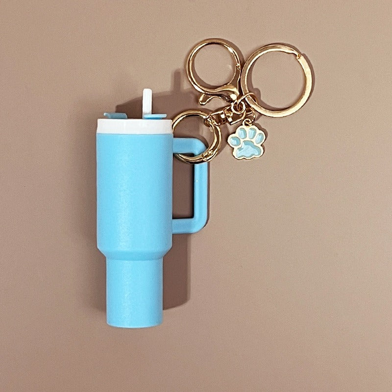 Mini Tumbler Keychains With Dog Paw Charm