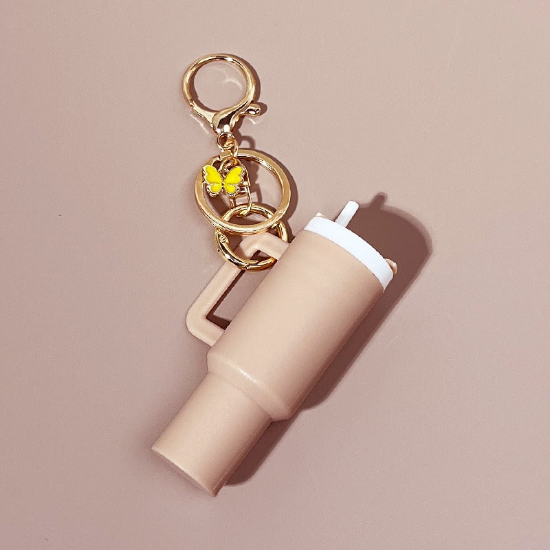Mini Tumbler Keychains With Butterfly Charm