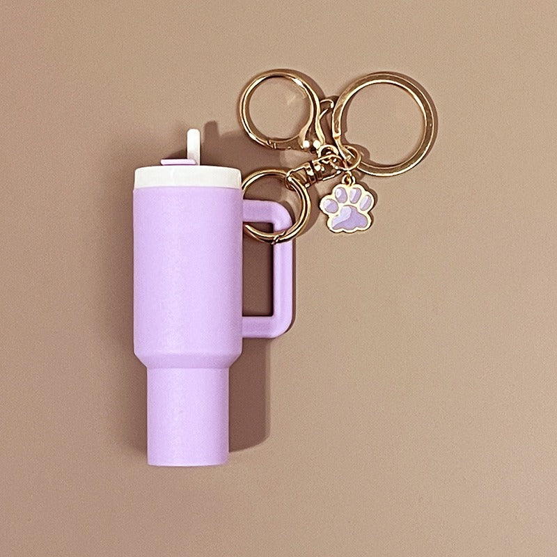 Mini Tumbler Keychains With Dog Paw Charm