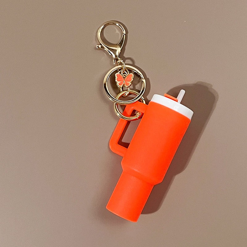 Mini Tumbler Keychains With Butterfly Charm