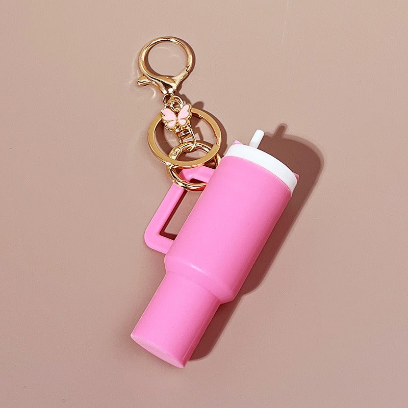 Mini Tumbler Keychains With Butterfly Charm