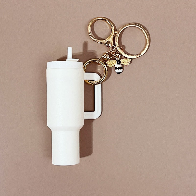 Mini Tumbler Keychains With Bee Charm