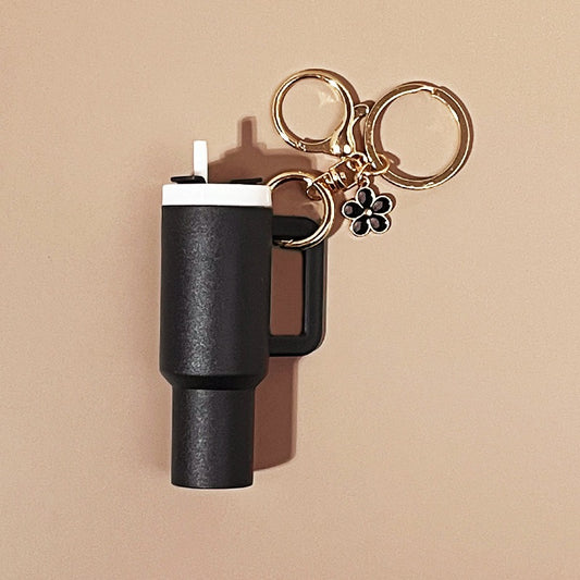 Mini Tumbler Keychains With Flower Charm