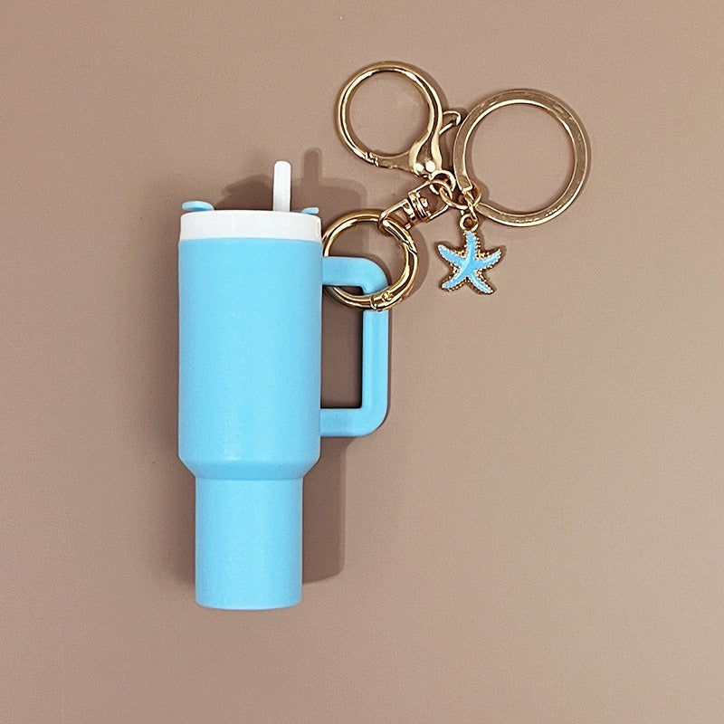 Mini Tumbler Keychains With Starfish Charm