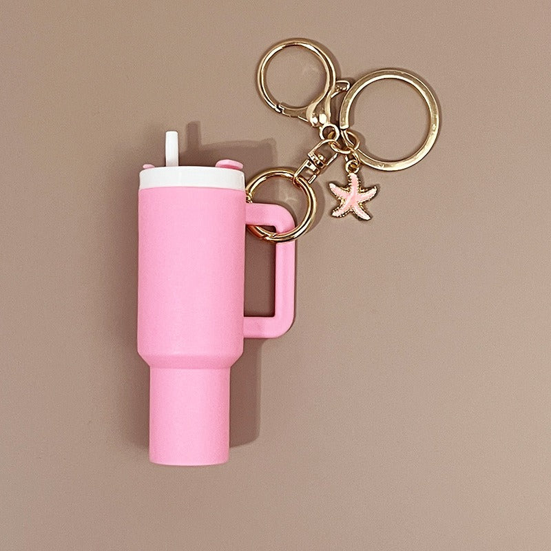 Mini Tumbler Keychains With Starfish Charm