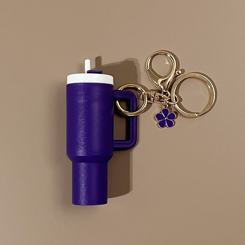 Mini Tumbler Keychains With Flower Charm