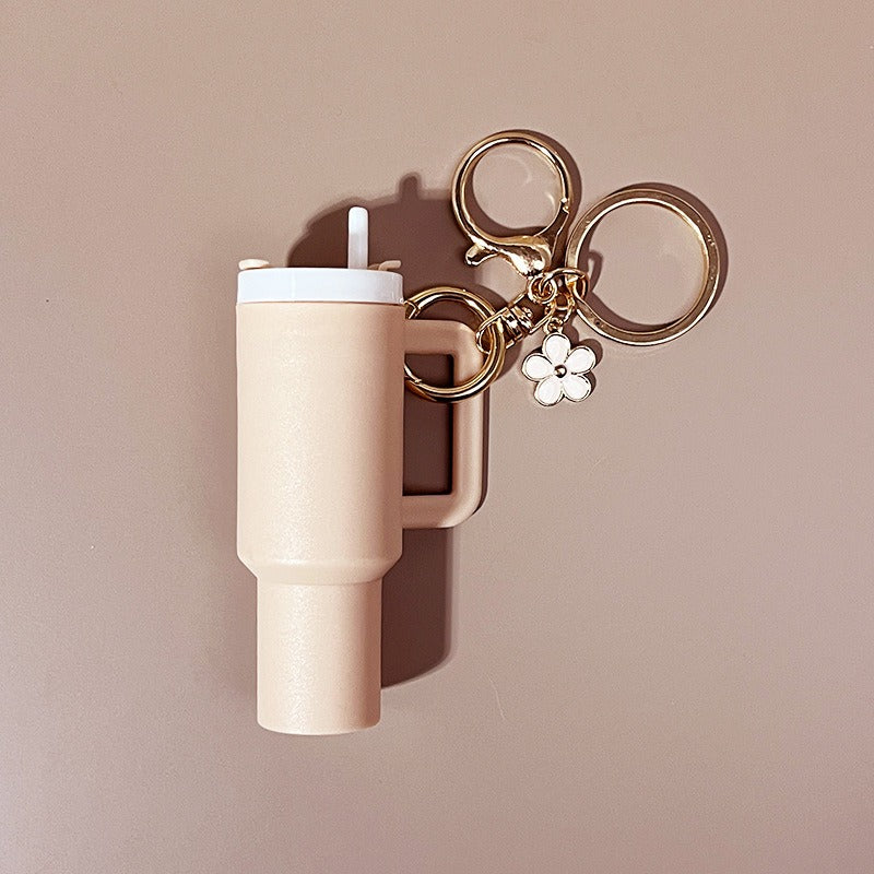 Mini Tumbler Keychains With Flower Charm
